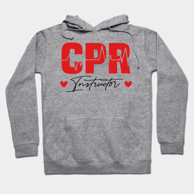 CPR Instructor Nurse Heartbeats Hoodie by BenTee